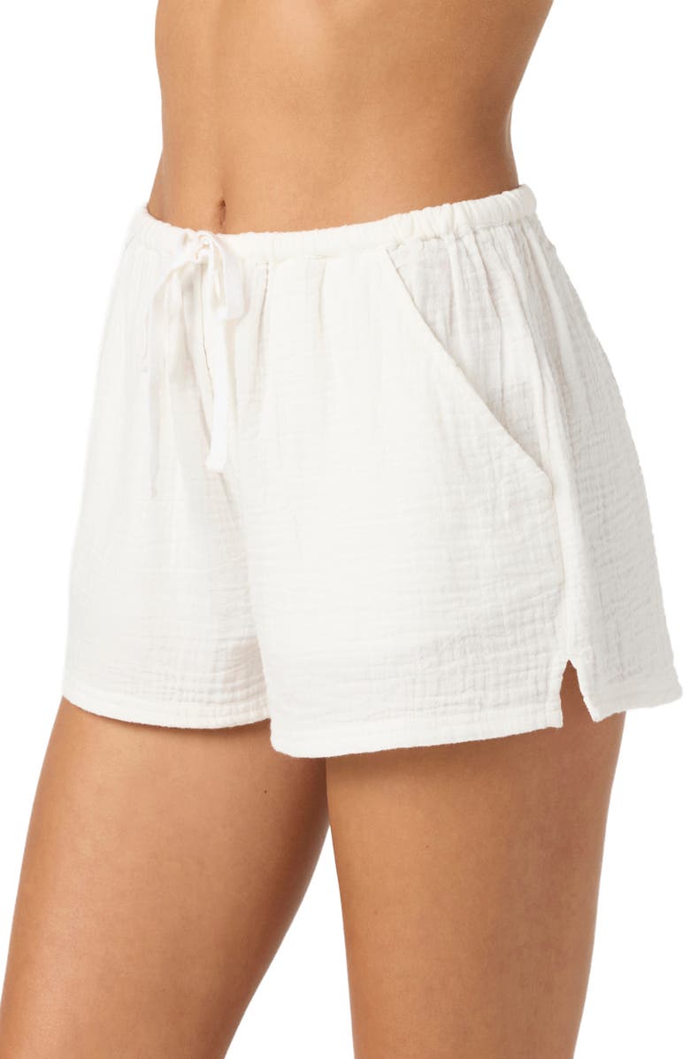 O'Neill Brenda Cotton Gauze Shorts, Alternate, color, White