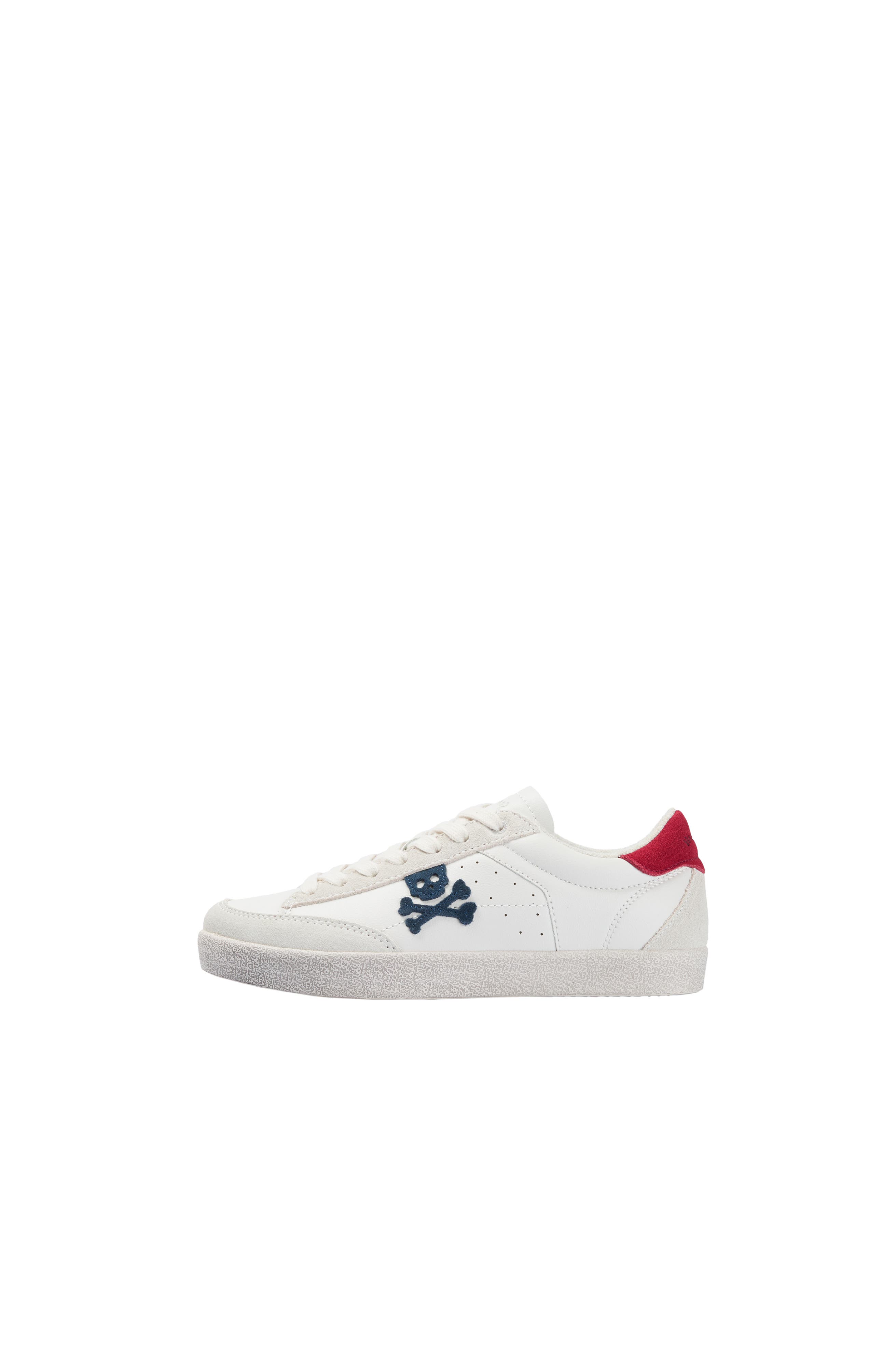 Calavera Contrast Sneakers, Alternate, color, WhiteRed