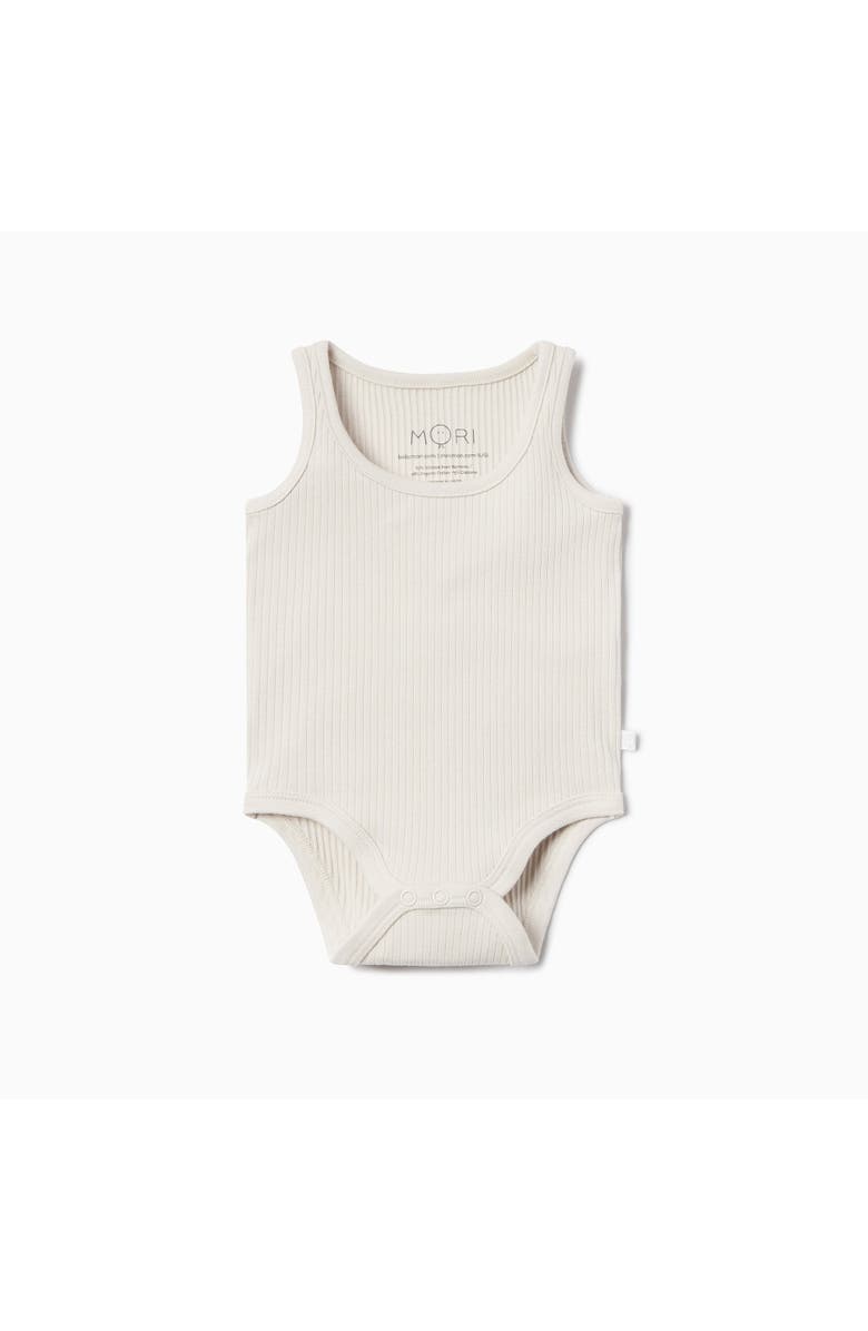 MORI Ribbed Sleeveless Bodysuit, Main, color, Ecru