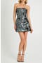 Linda Sequin Strapless Minidress