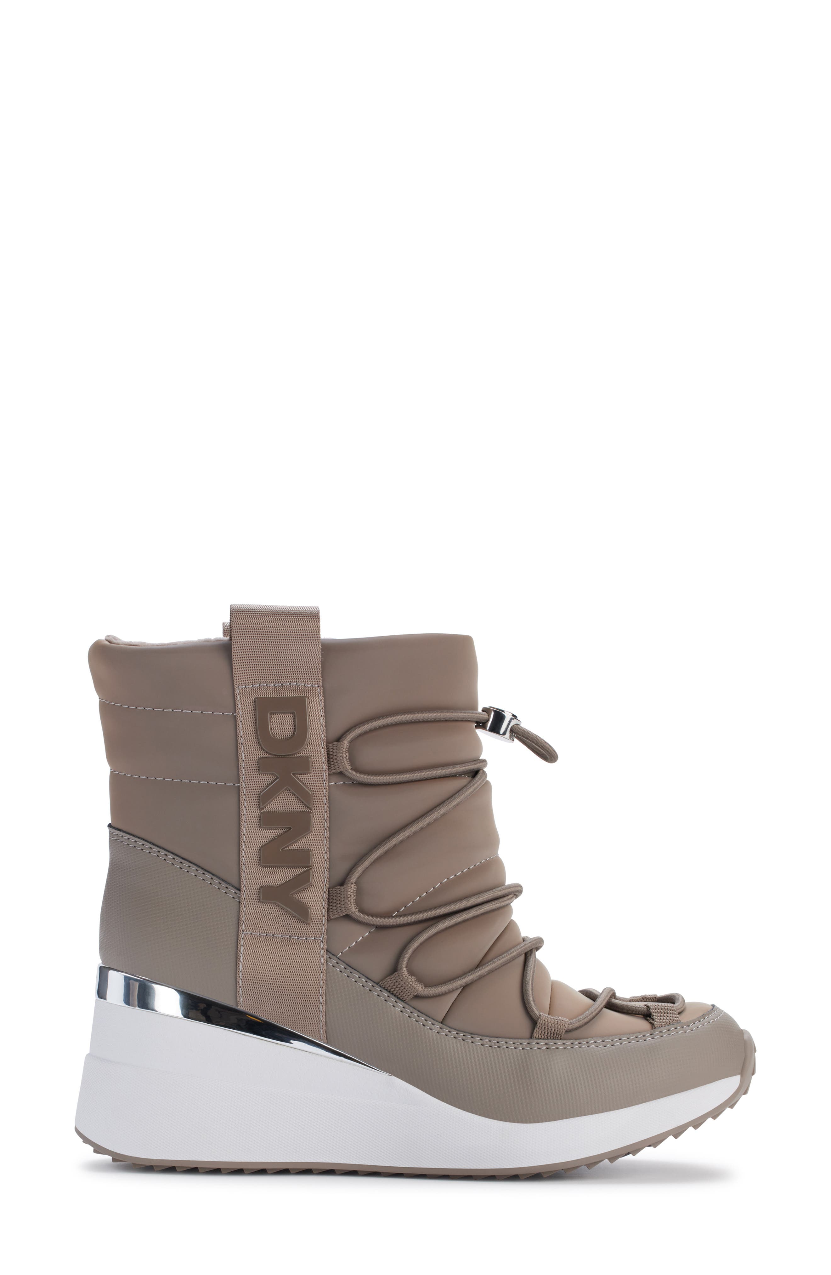 DKNY Perla Wedge Bootie, Alternate, color, Ash