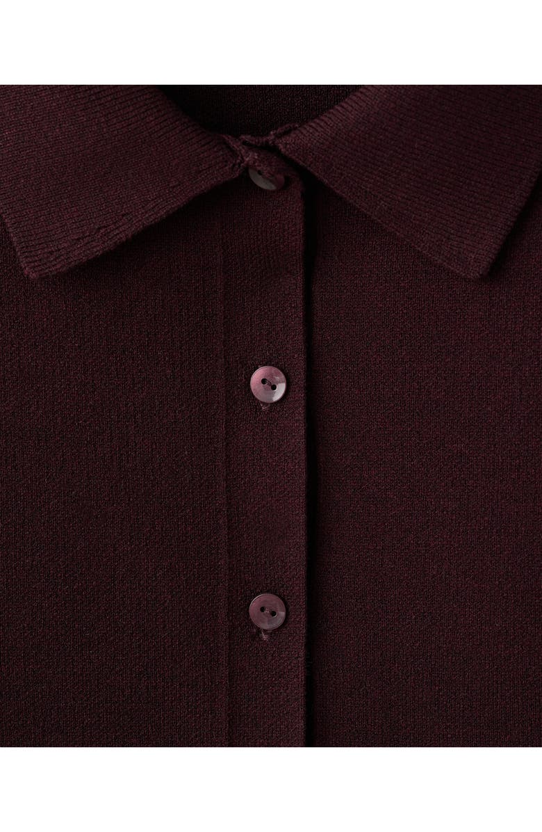 MANGO Collar Cardigan, Alternate, color, Wine