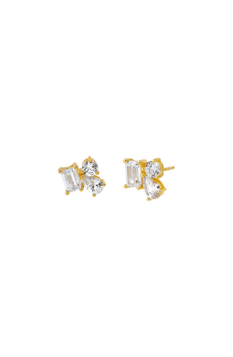 BY ADINA EDEN CZ Multi Shape Cluster Stud Earring, Main, color, Gold