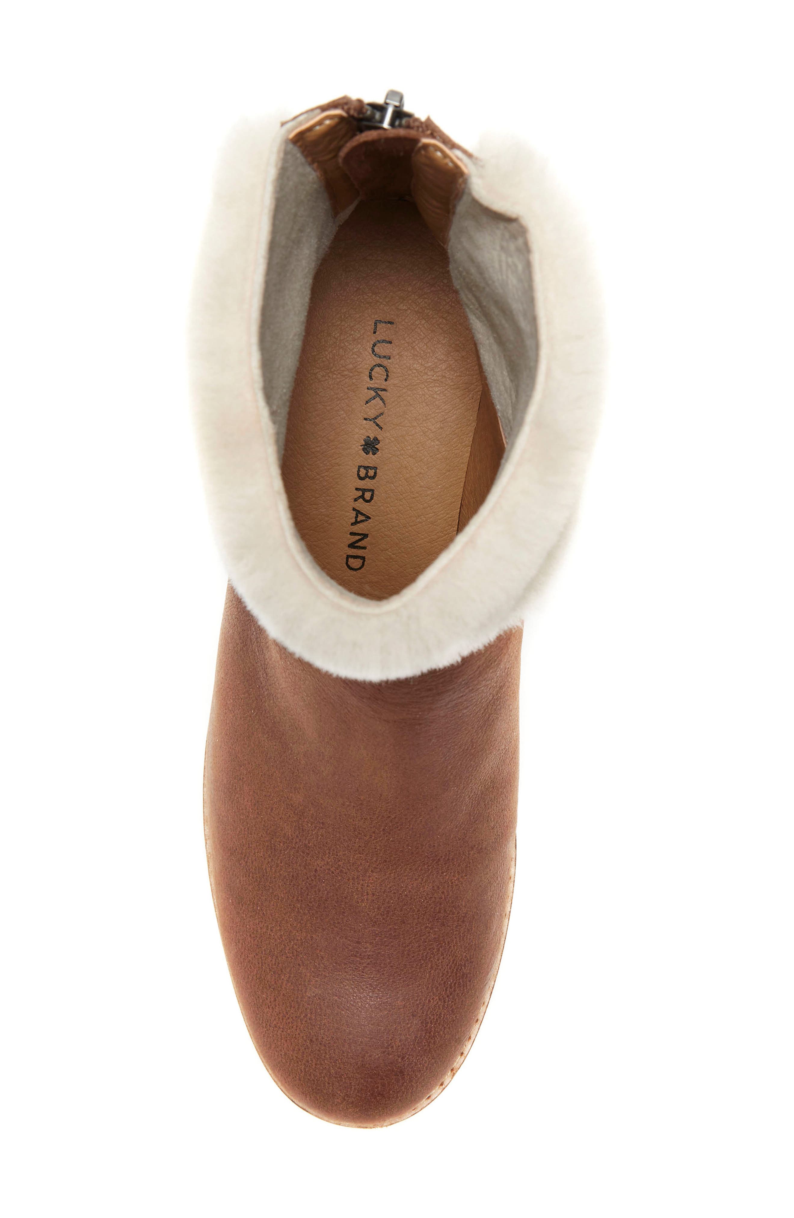 Lucky Brand Tarina Genuine Shearling Cuff Bootie, Alternate, color, 