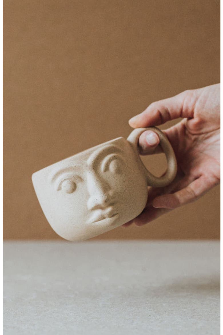 Face Mug, Alternate, color, Terracotta