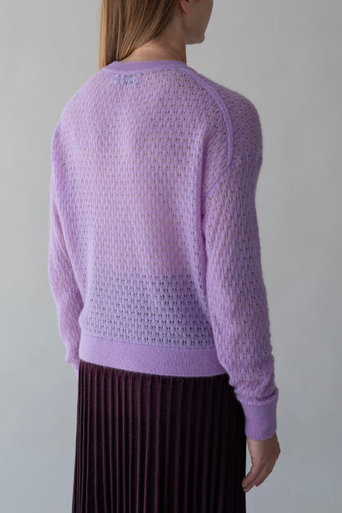 Sskein Lacey Pointelle Pullover In Purple