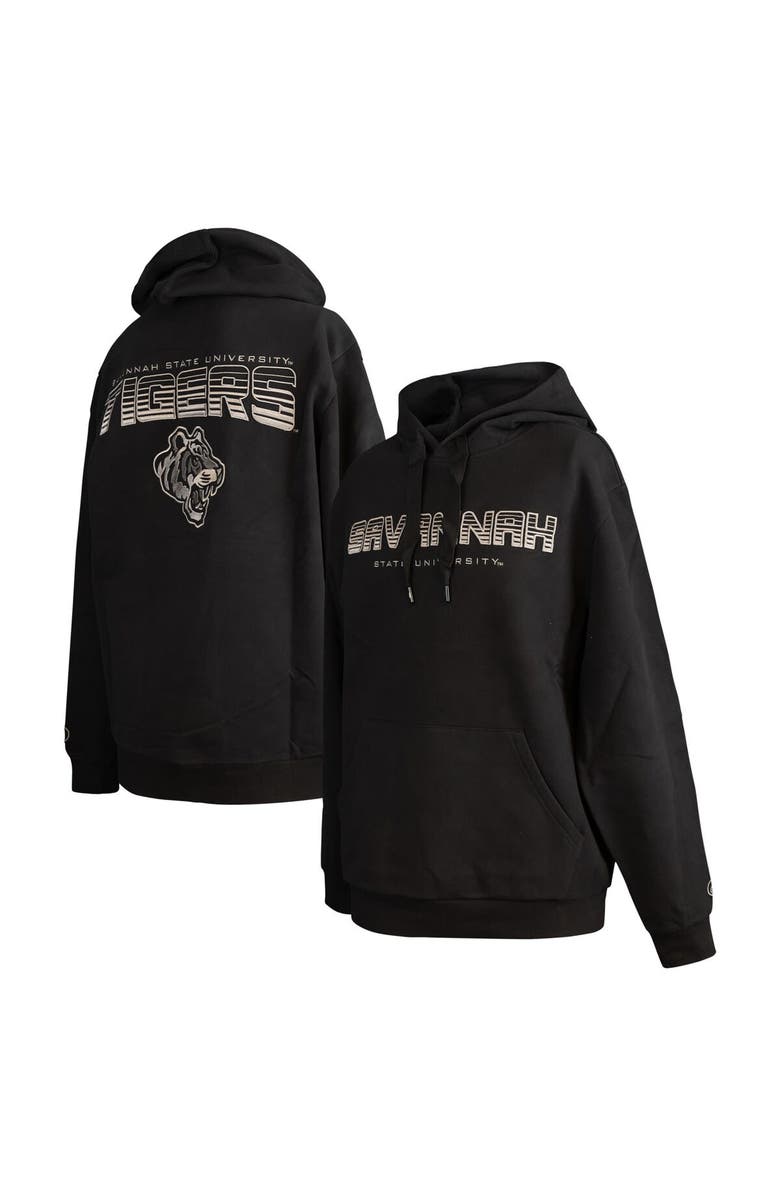 FISLL Men's FISLL Black Savannah State Tigers Puff Print Sliced Pullover Hoodie, Main, color, Black