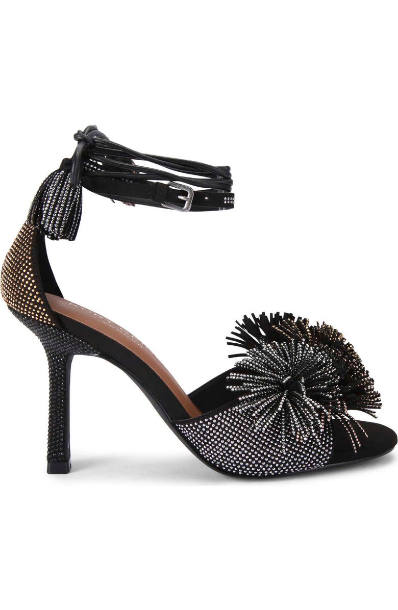 Kurt Geiger London Pompom Ankle Strap Sandal, Main, color, Charcoal