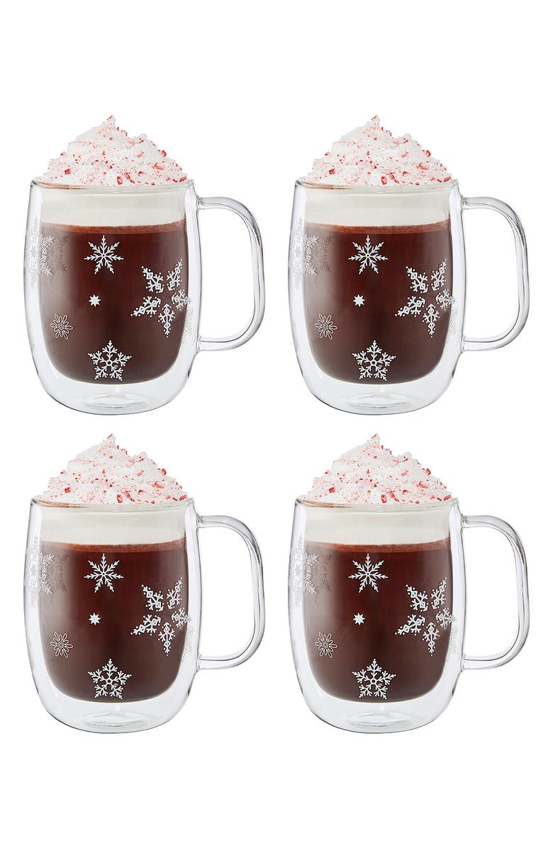 ZWILLING COFFEE GLASS MUG 12 OZ 355ML H, Alternate, color, Snowflakes