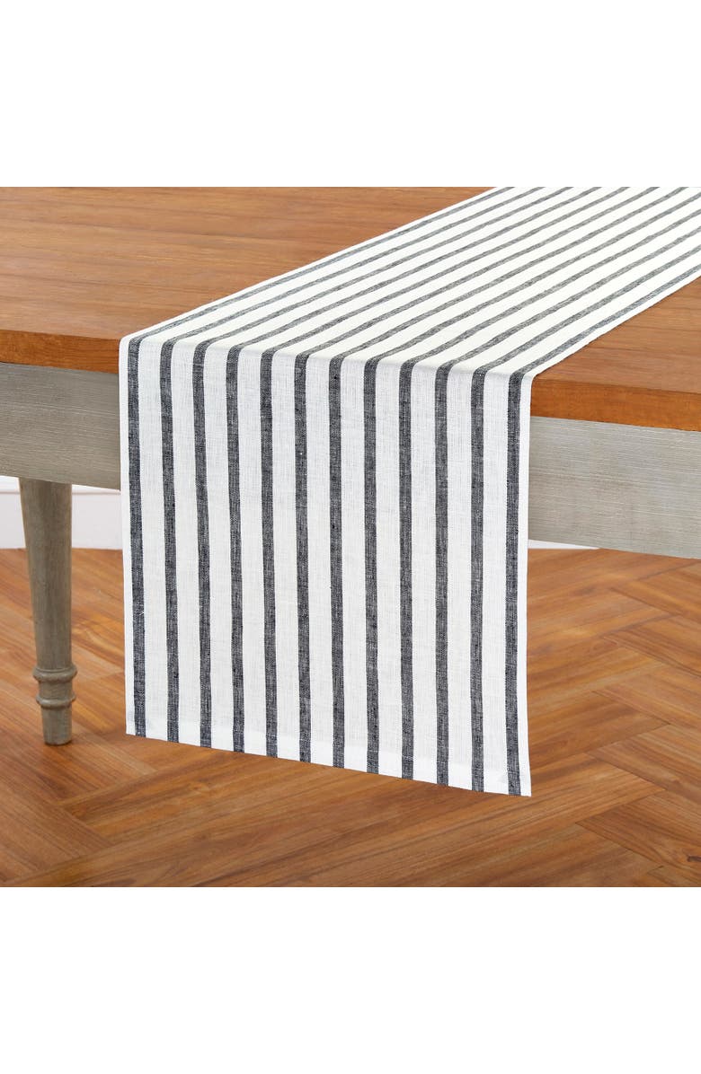Solino Home Linen Table Runner for Dining Table, Holiday and Everyday Table Decor - Madison Stripe, Alternate, color, 