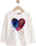 NEXT Kids' Heart Sequin Embellished Graphic T-Shirt