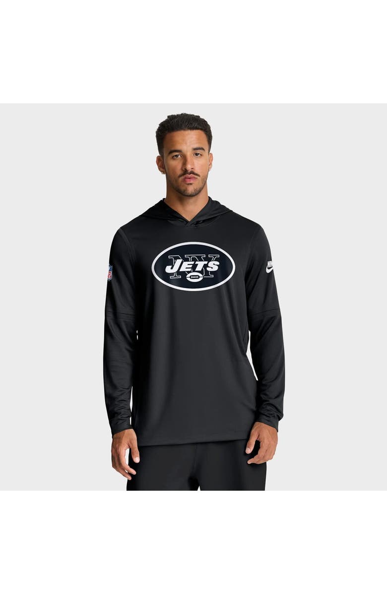 Nike Men's Nike Black New York Jets Alt Pack Pass Accuracy Performance Long Sleeve Hoodie T-Shirt, Main, color, Black