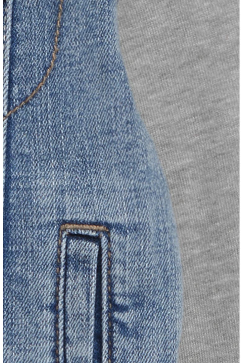 Kids' Hooded Denim Jacket, Alternate, color, VINTAGE WASH