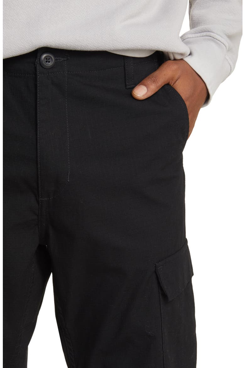Aviation Ripstop Cotton Cargo Pants, Alternate, color, BLACK