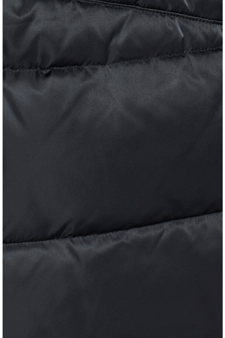 Genuine Fox Fur Trim Quilted Down & Feather Coat with Detachable Hood, Alternate, color, BLACK