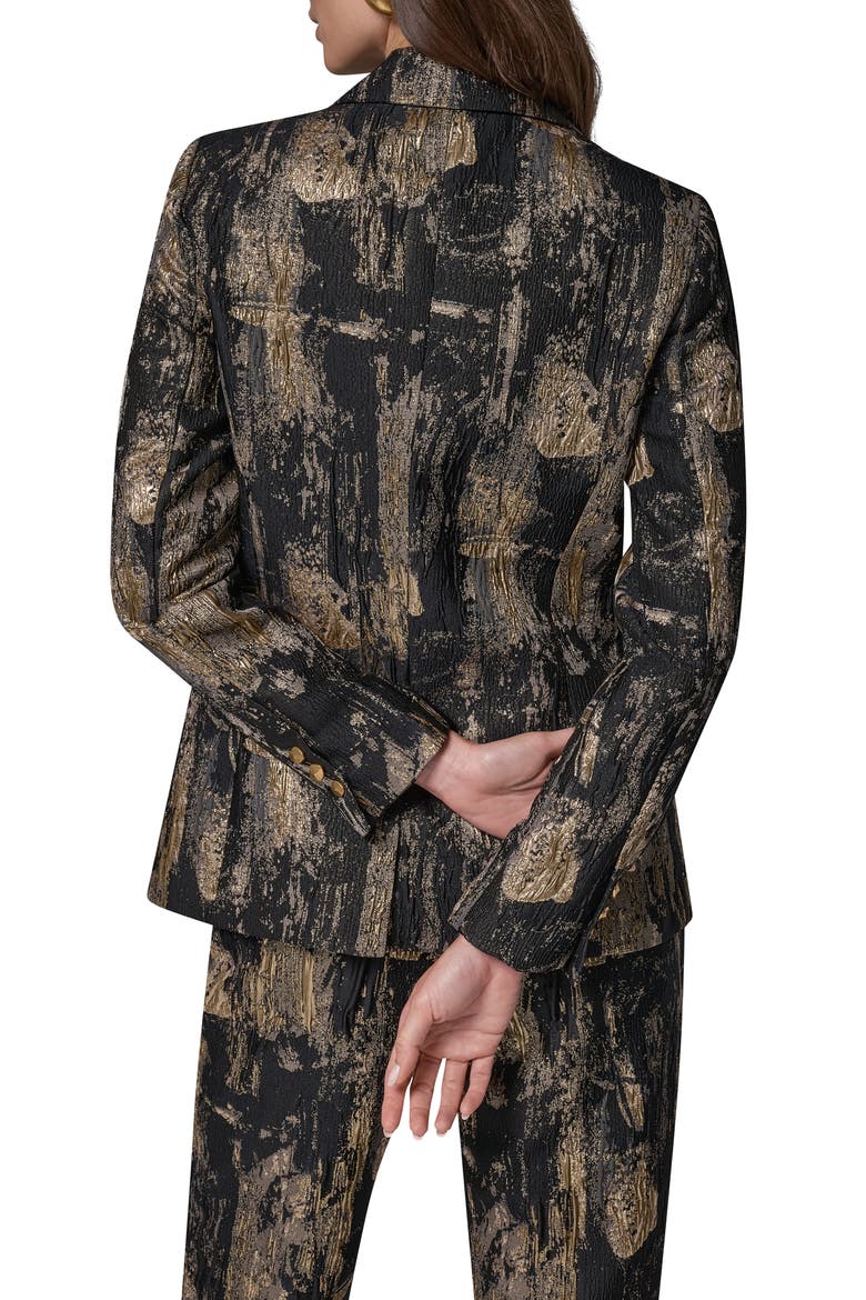 Metallic Peak Lapel Blazer, Alternate, color, BLACK MULTI