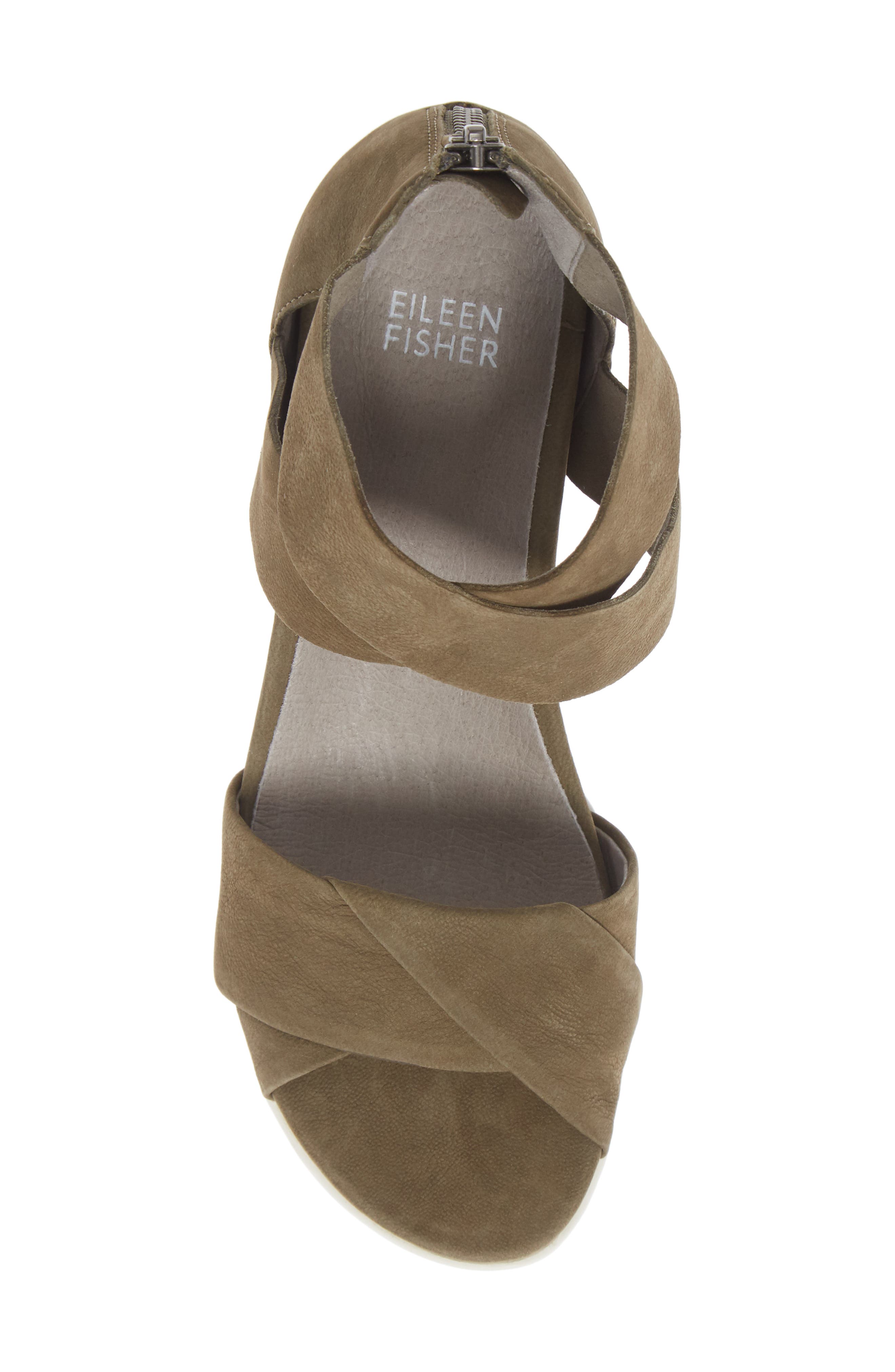 Viv Wedge Sandal, Alternate, color, OLIVE NUBUCK LEATHER