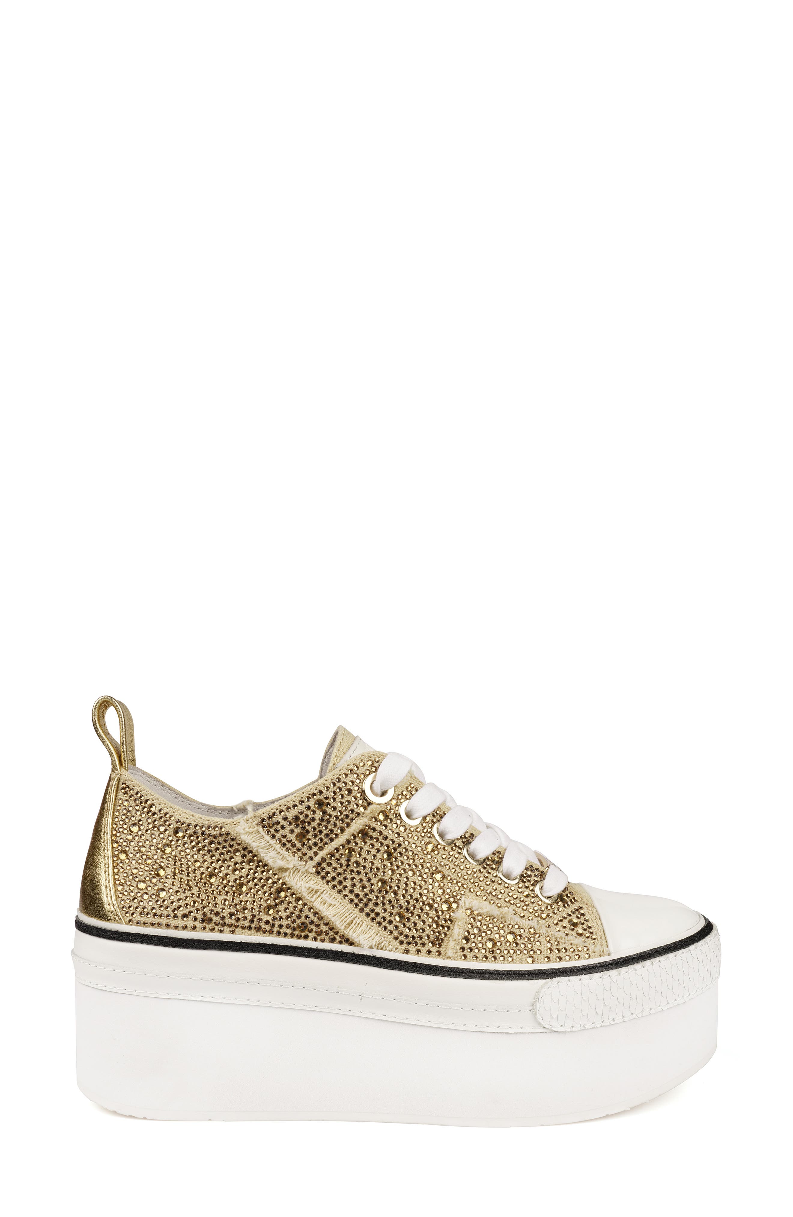 Koralay Rhinestone Platform Sneaker, Alternate, color, GOLD CANVAS