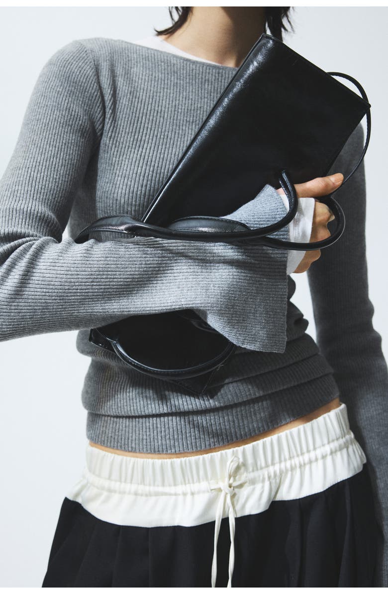 H&M Rib-knit Top, Alternate, color, Gray Melange