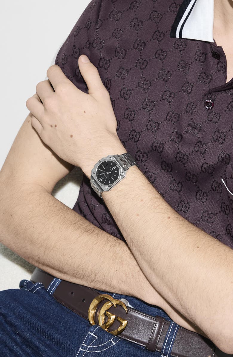 Gucci G-Flat Bracelet Watch, 36mm, Alternate, color, Steel