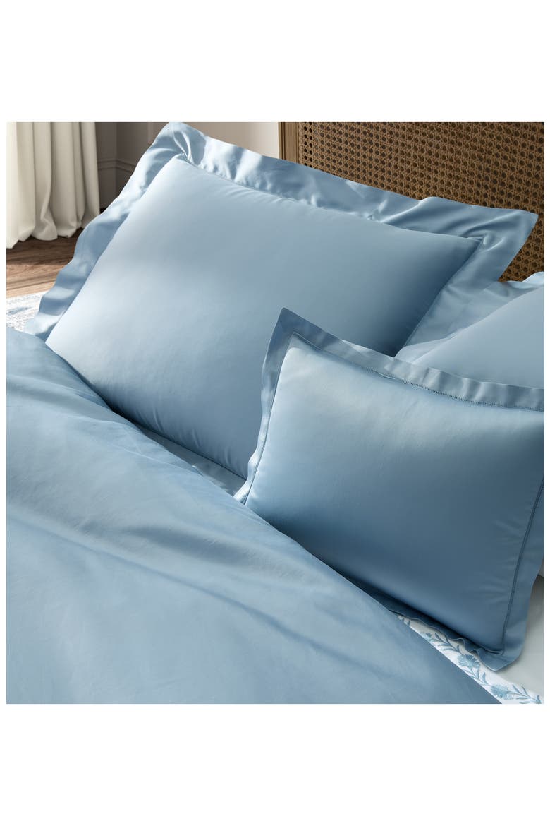Talita Satin Stitch Duvet Cover, Alternate, color, SILVER
