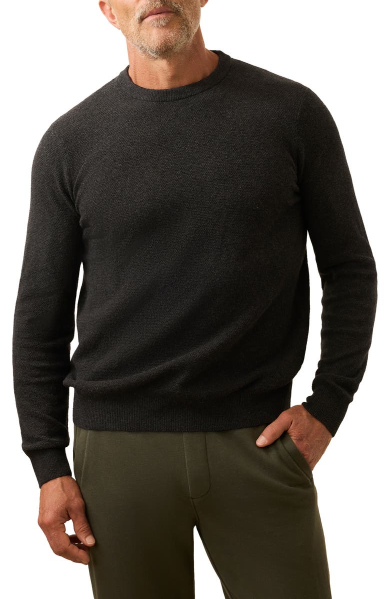 Faherty Jackson Organic Cotton Blend Sweater, Main, color, Wolf Black Heather