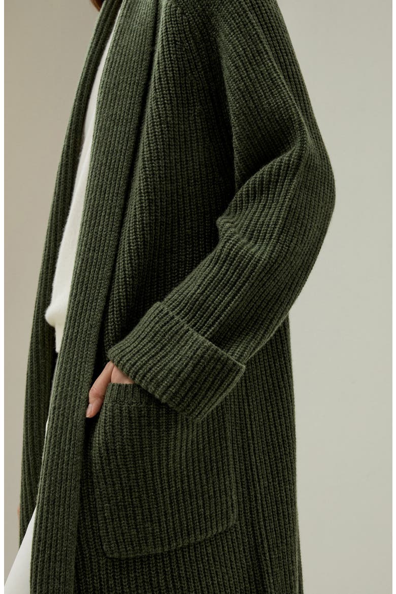 Women's LILYSILK X LYDIA MILLEN 'Evergreen' Cardigan, Alternate, color, Avocado Green