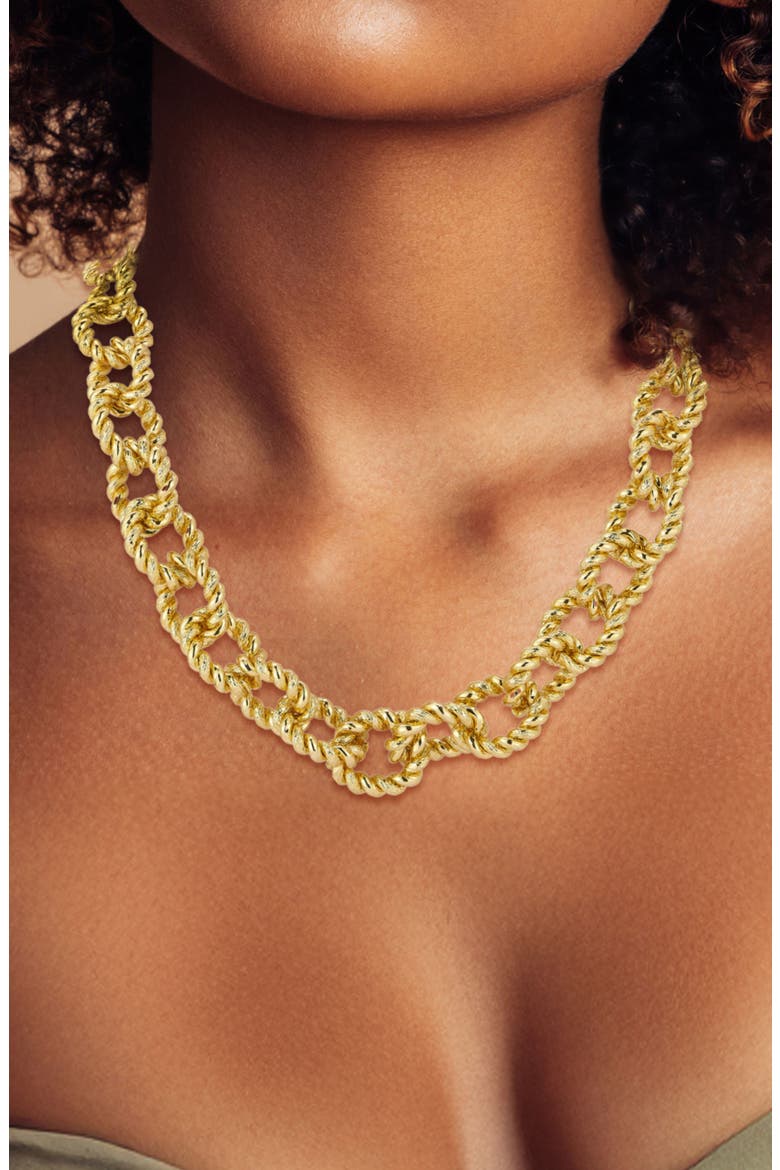Twisted Link Chain Necklace, Alternate, color, GOLD