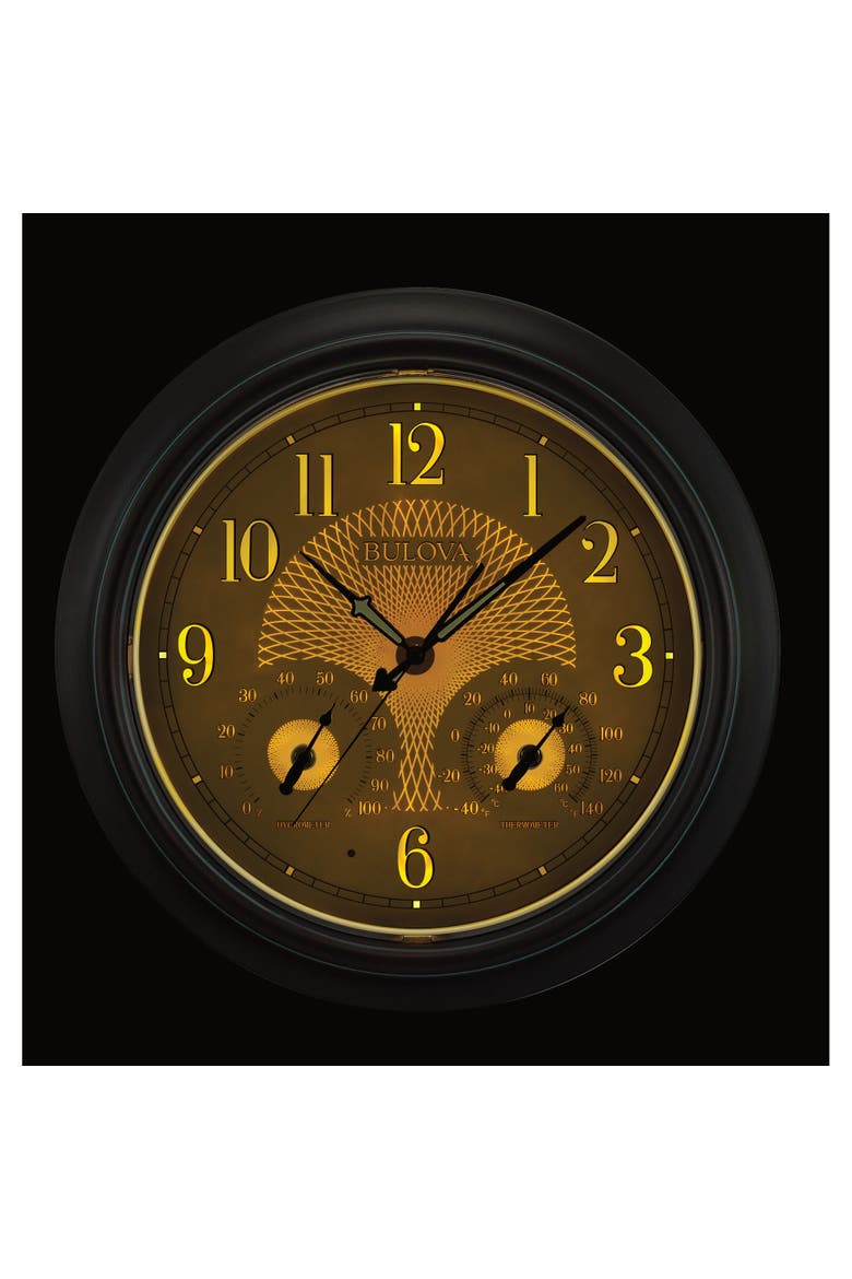 Weather Master Outdoor Wall Clock, 18" Diameter, Black, Alternate, color, Black
