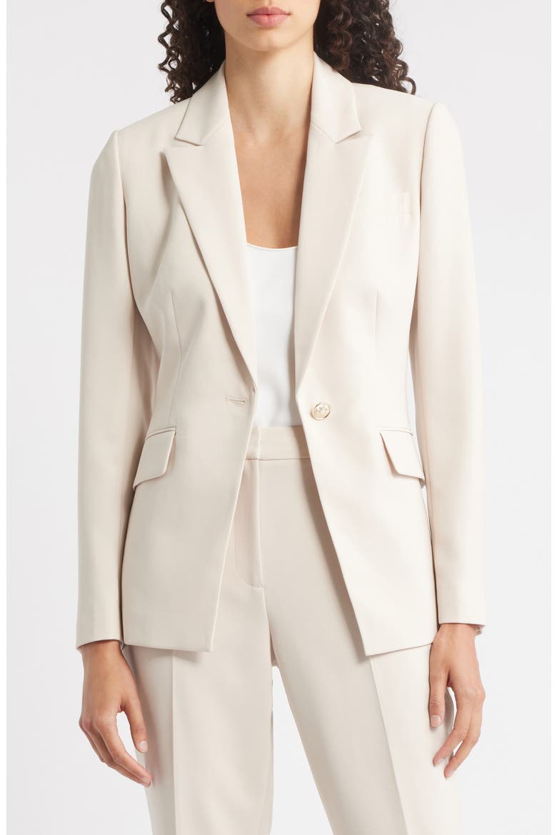 The Ashton Ruched Back One-Button Blazer, Alternate, color, GOLD STRAW