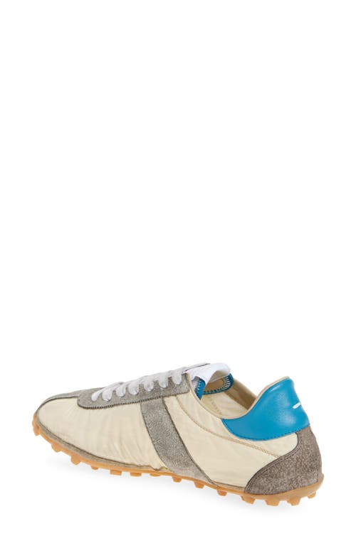 Maison Margiela Studded Sole Low Top Sprinters In Lemon/white/grey