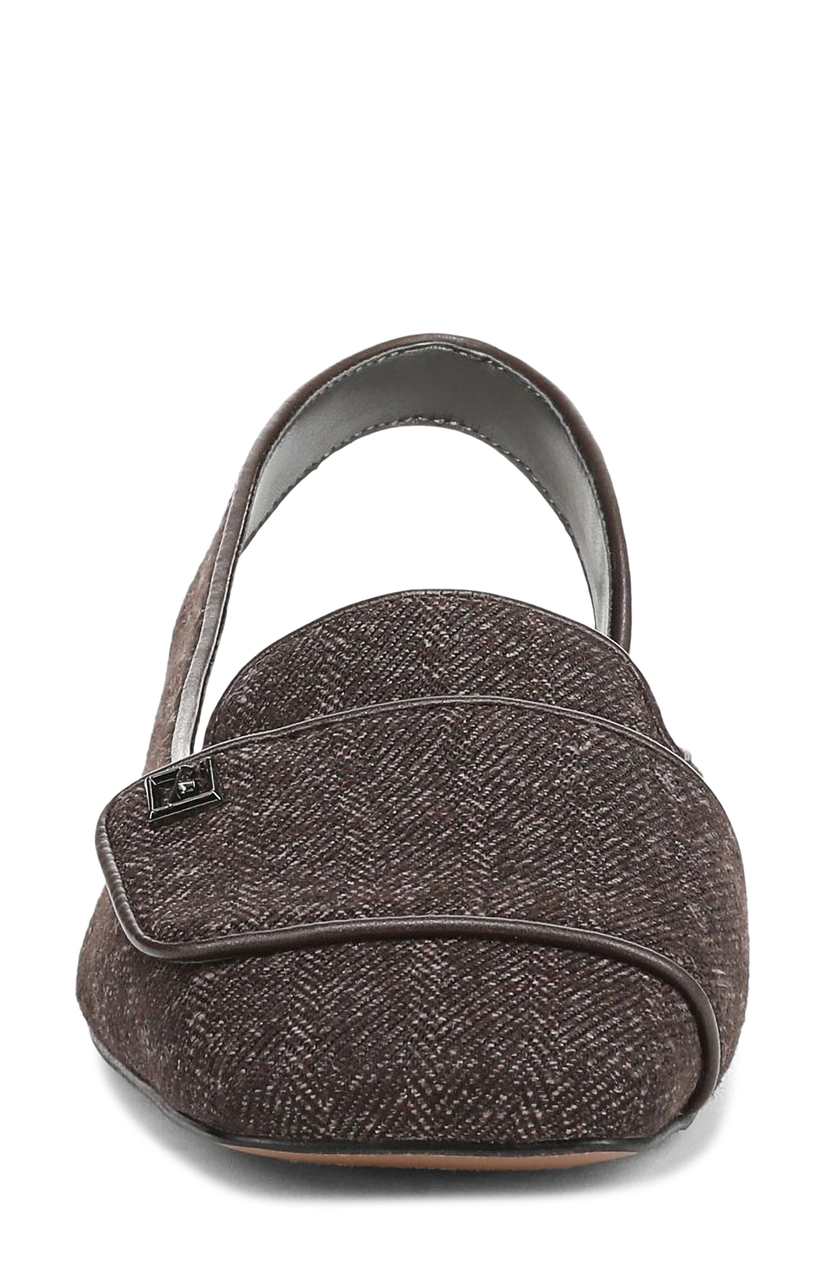 Franco Sarto Teagan Slingback Half d'Orsay Flat, Alternate, color, Dark Brown