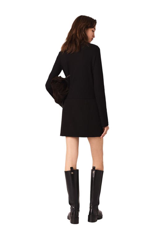 Maje Short High-neck Dress In Black