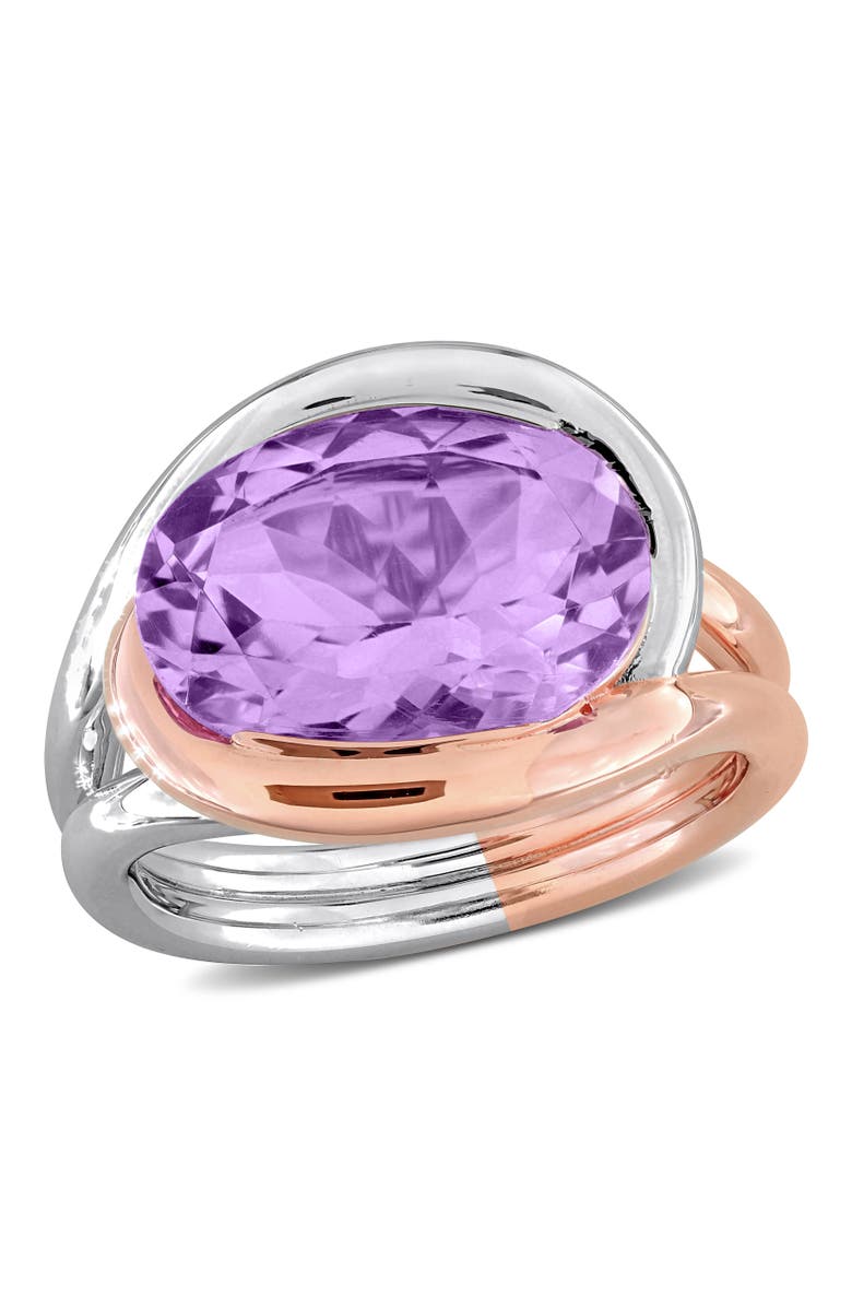 Julianna B. Pink Amethyst Ring Two-Tone Sterling Silver, Main, color, Pink Amethyst