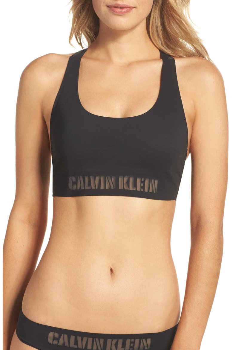 Laser Racerback Bralette, Main, color, BLACK