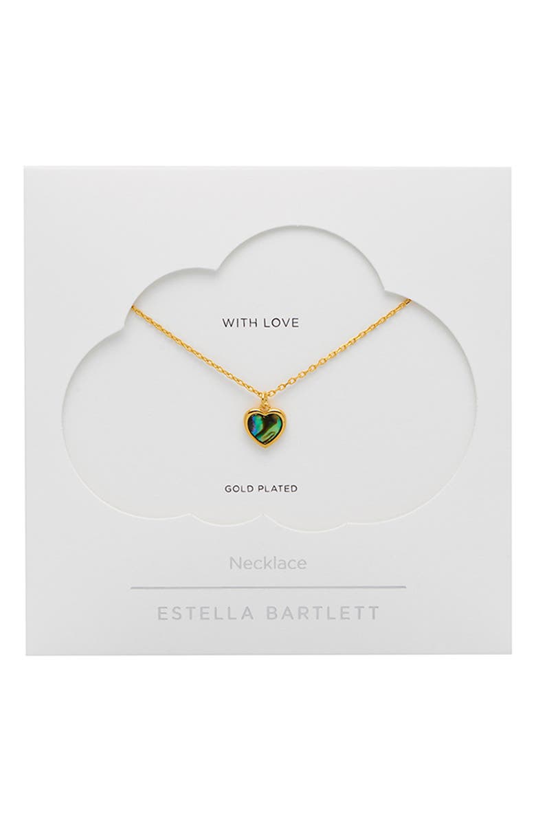 Estella Bartlett Abalone Heart Necklace, Alternate, color, Gold
