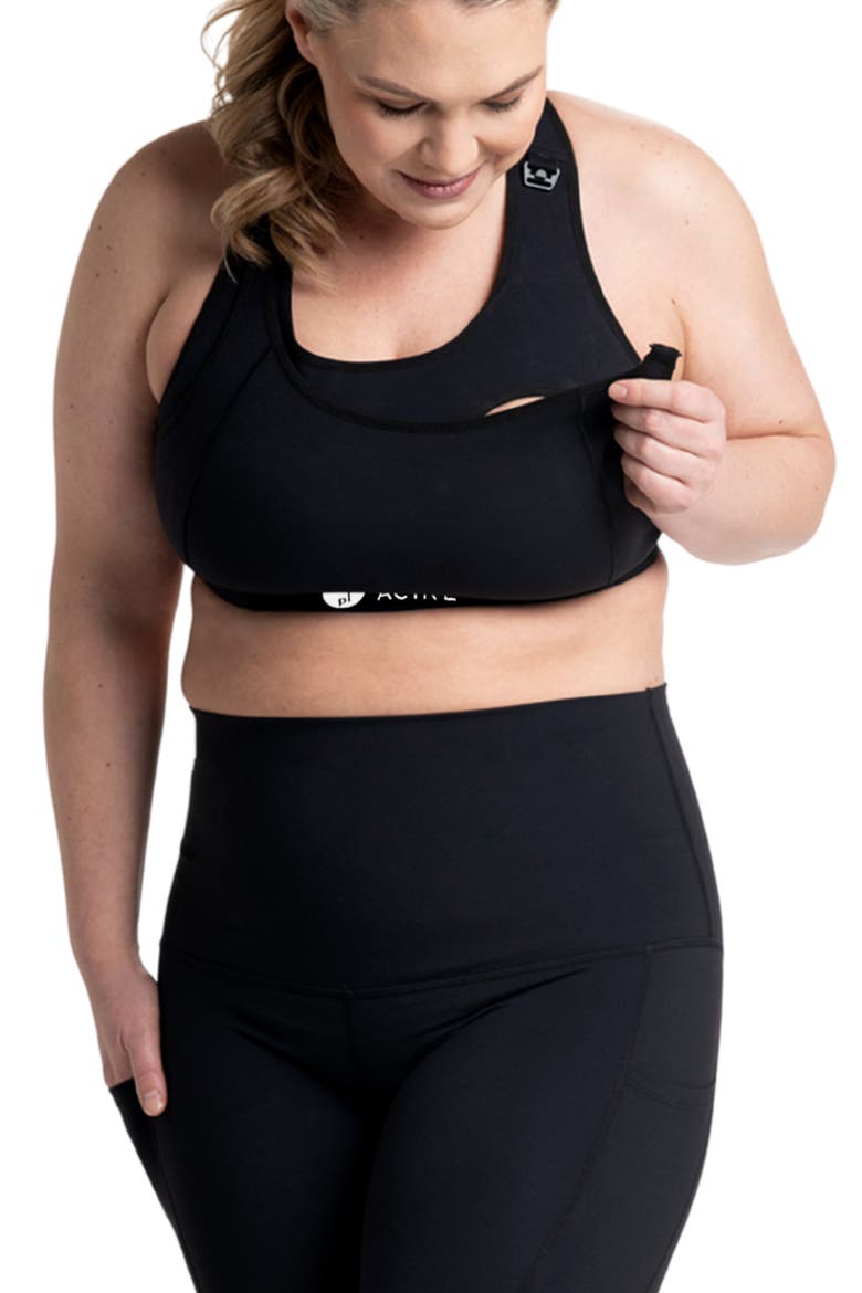 Sima Active Nursing/Maternity Sports Bra, Alternate, color, BLACK