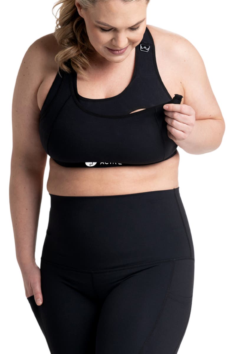 Preggo Leggings Sima Active Nursing/Maternity Sports Bra, Alternate, color, Black