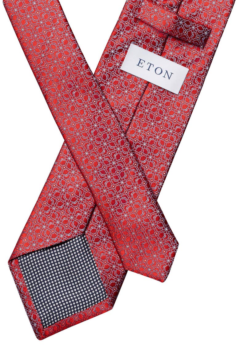 Jacquard Silk Tie, Alternate, color, RED