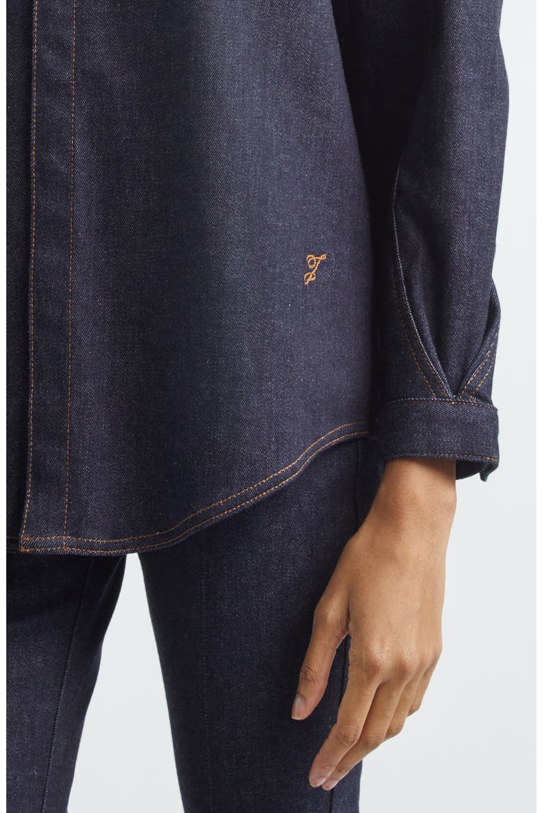 La Chemise Amelo de-Nîmes Denim Button-Up Shirt, Alternate, color, DARK NAVY