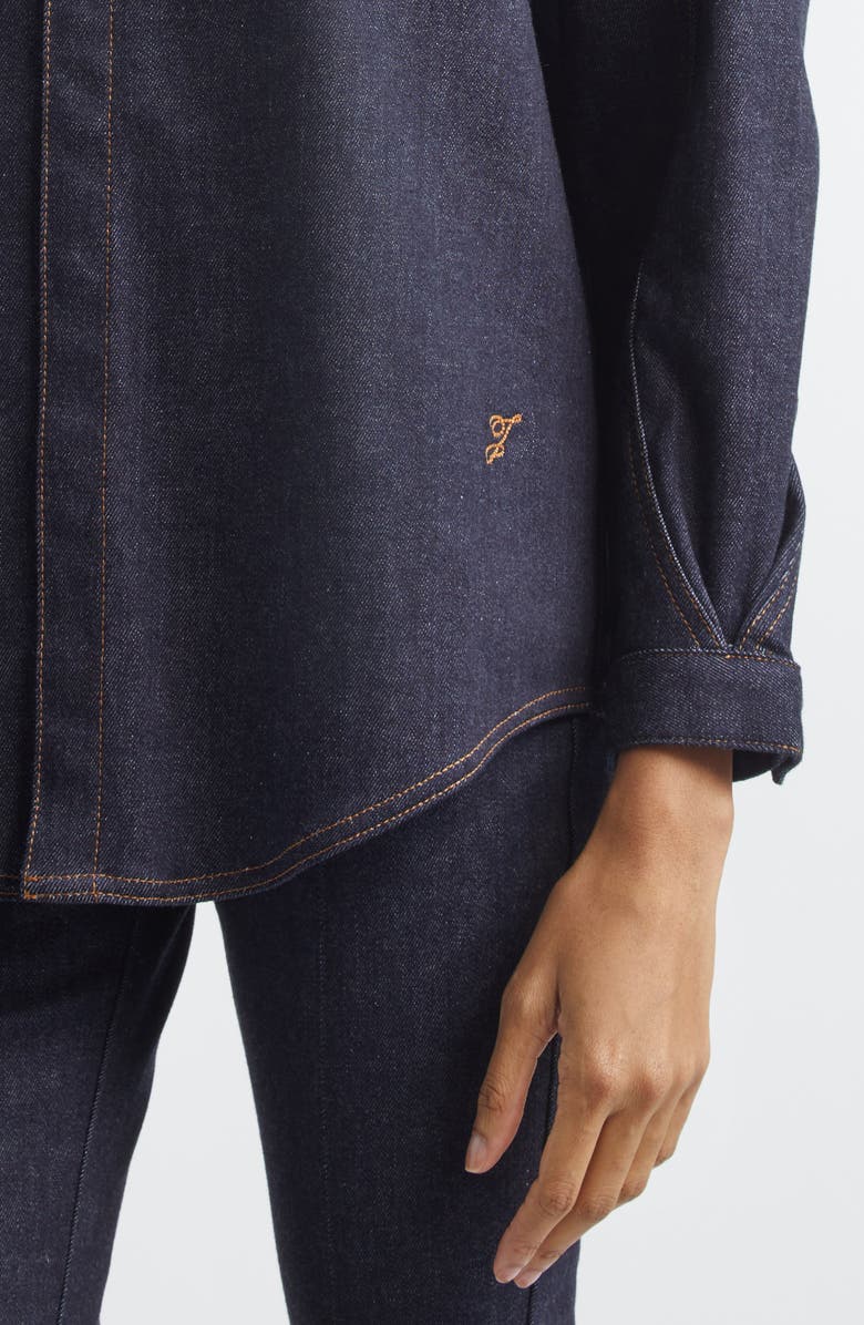 Jacquemus La Chemise Amelo de-Nîmes Denim Button-Up Shirt, Alternate, color, Dark Navy