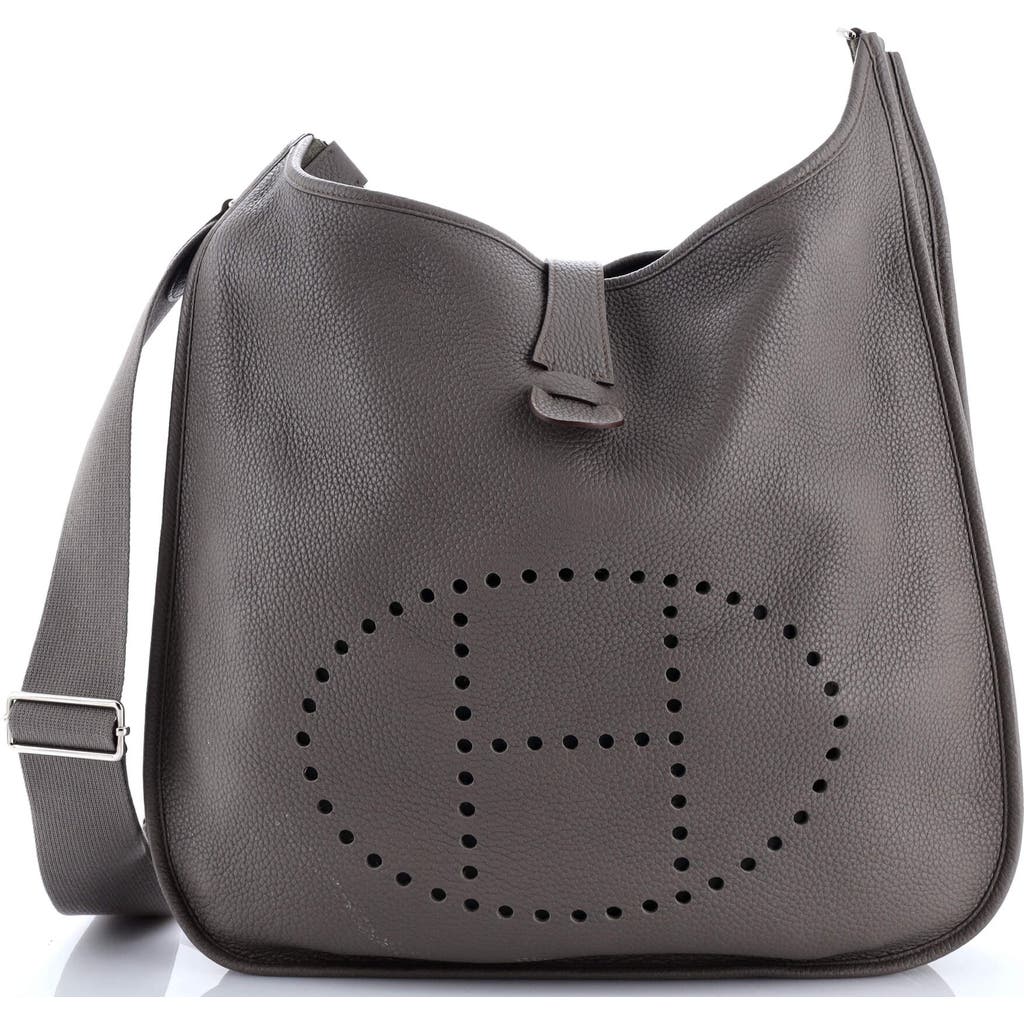 Pre-owned Hermes Hermes Evelyne Bag Gen Iii Clemence Gm In Gray