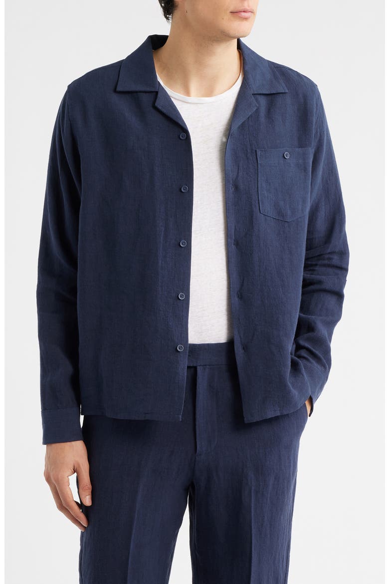 Linen Shirt, Main, color, NAVY