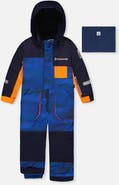 Deux par Deux Play Striped Detachable Hood Fleece Neckwarmer One Piece Snowsuit