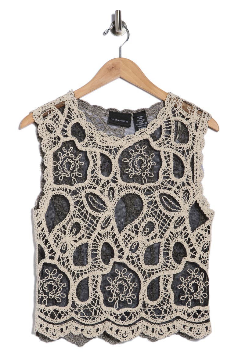 Open Stitch Mesh Tank Top, Alternate, color, NATURAL