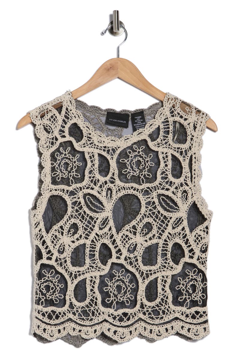 Forgotten Grace Open Stitch Mesh Tank Top, Alternate, color, Natural