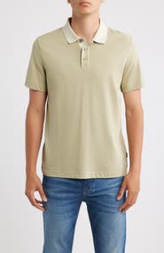 BOSS Parlay Contrast Collar Cotton Polo