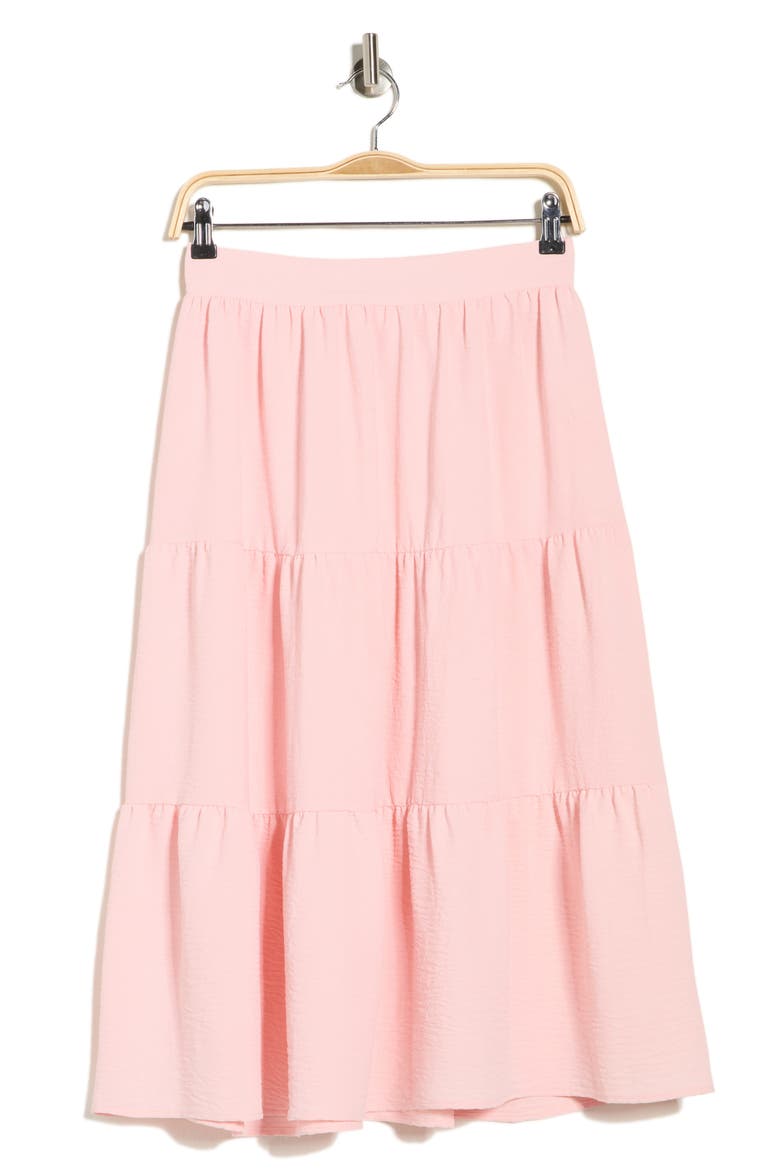 Tiered Midi Skirt, Alternate, color, PINK
