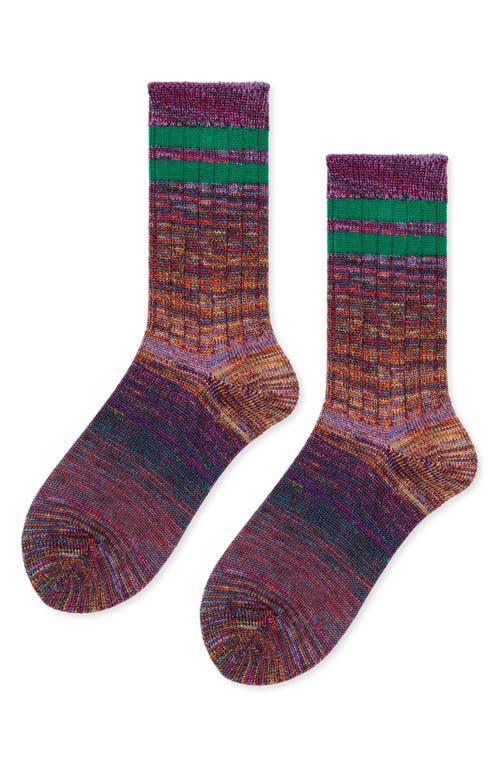 Hansel From Basel Cosmic Space Dye Varsity Crew Socks In Emerald