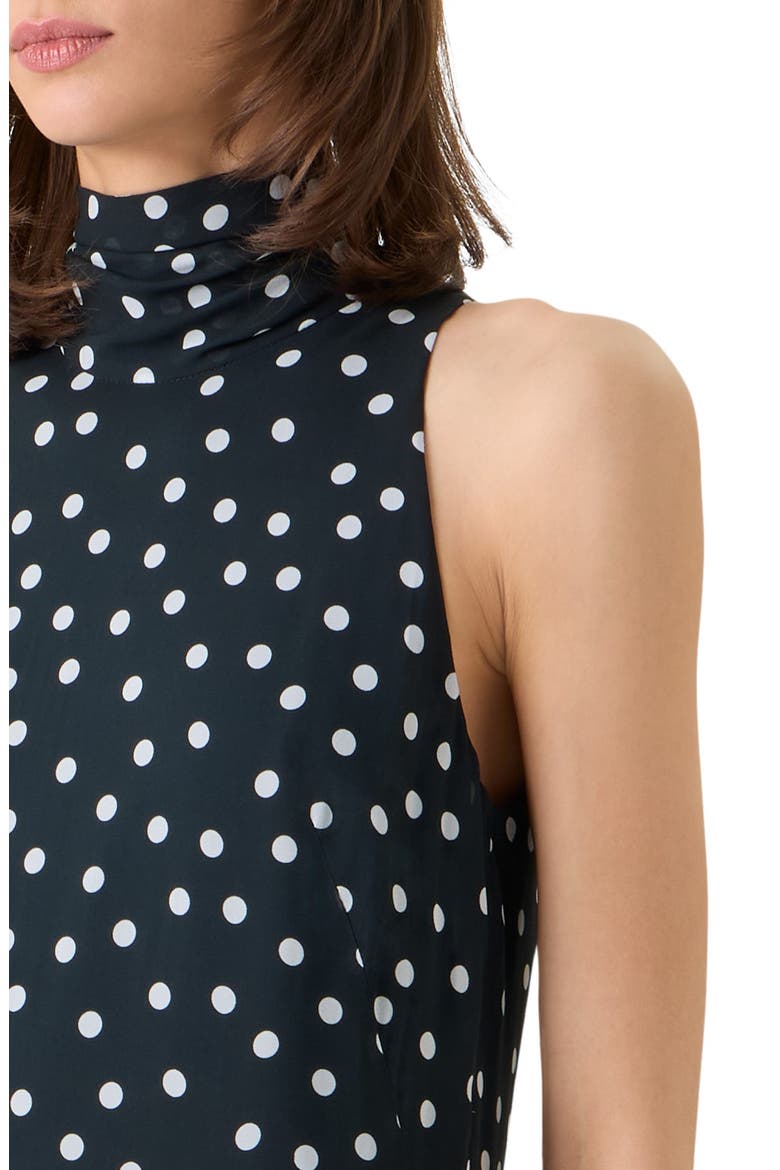 Polka Dot Georgette Dress, Alternate, color, BLACK-CREAM